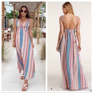 Lulu’s Multi Print Maxi Dress!